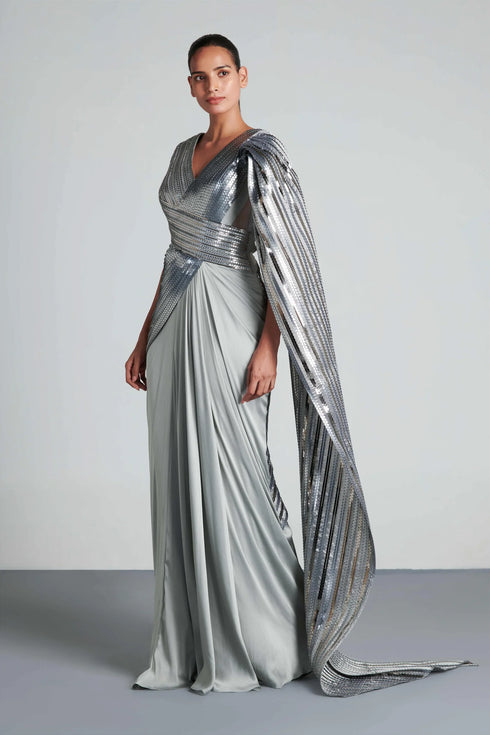 Metallic Winged Saree